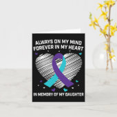 Carte Cœur en mémoire de ma fille Sensibilisation au sui (Fleur jaune)