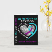 Carte Cœur en mémoire de mon cousin Sensibilisation au s (Fleur jaune)