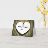 Carte Cœur en papier écriture manuscrite rustique (Fleur jaune)