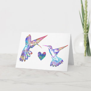 Carte Coeur et colibris