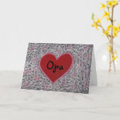 Carte Coeur, fête des pères heureuse Opa (Fleur jaune)