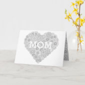 Carte Coeur Fleur Fête des Mères : Coloration Adul (Fleur jaune)