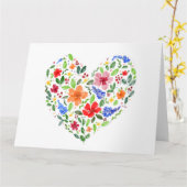 Carte Cœur floral (Fleur jaune)