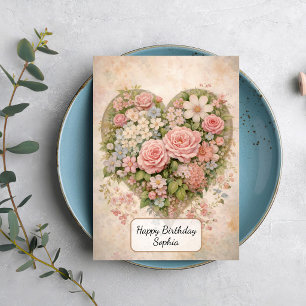 Carte Cœur Floral
