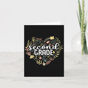 Carte Coeur floral de 2e année Retour à l'école Enseigne