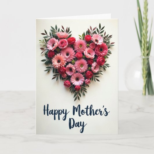 Carte Cœur floral dévoué (Devant)