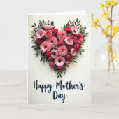 Carte Cœur floral dévoué (Fleur jaune)