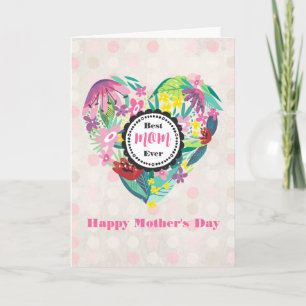 Carte Cœur Floral Fantaisiste Meilleure Maman Pour Toujo