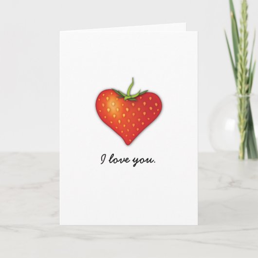 Carte Coeur fraise (Devant)