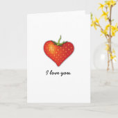 Carte Coeur fraise (Fleur jaune)