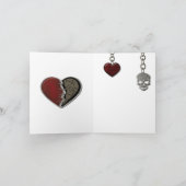 Carte Coeur gothique avec le crâne (Intérieur)