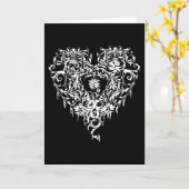 Carte Coeur gothique orné (Fleur jaune)