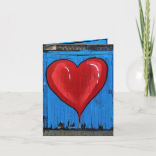 Carte Cœur graffiti, mur bleu, Saint Valentin, Meilleur