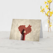 Carte Cœur griffonné esquissé (Fleur jaune)