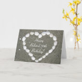 Carte coeur Happy Belated 50th Birthday Seashell (Fleur jaune)