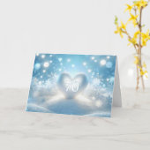 Carte Coeur hivernal du 70e anniversaire (Fleur jaune)