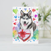Carte Coeur Husky Candy (Debout devant)
