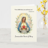 Carte Coeur immaculé de Marie Paix et Bénédictions de Di (Fleur jaune)