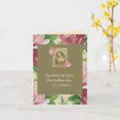 Carte Coeur immaculé de Marie - rose/Écriture (Fleur jaune)