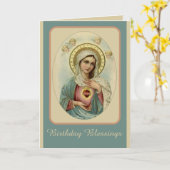 Carte Coeur immaculé de Marie Vierge Marie (Fleur jaune)