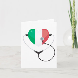 Carte Cœur italien avec stéthoscope de soins de santé