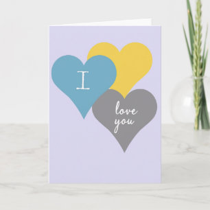Carte cœur Je t'aime lavande