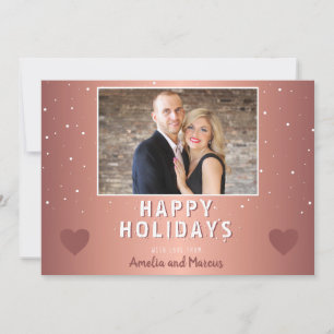 Carte Coeur métallique moderne Flocon de neige Photo Noë