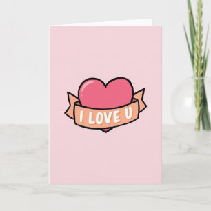 Carte cœur mignon je t'aime