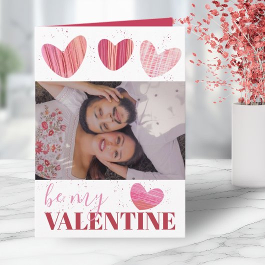 Carte Coeur mignon Valentines rose et rouge