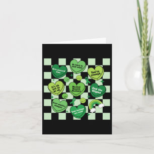Carte Coeur mignon Vert Ruban Problèmes de santé mentale