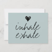 Carte Coeur moderne citation bleue poussiéreuse minimale (Devant)