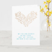 Carte Cœur Moderne de Branches Dorées Félicitations de M (Fleur jaune)