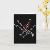 Carte Cœur noir Chaînes rouges Cool Gothique Saint-Valen (Fleur jaune)