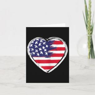 Carte Coeur nous drapeau 4 juillet patriotique américain