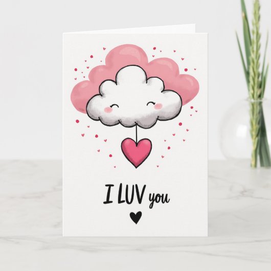 Carte cœur nuage Je t'aime (Devant)