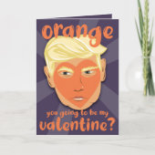 Carte Cœur orange drôle Donald Trump | Saint-Valentin (Devant)