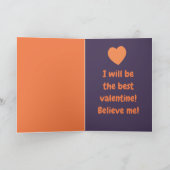 Carte Cœur orange drôle Donald Trump | Saint-Valentin (Intérieur)