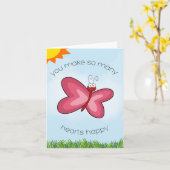 Carte Coeur papillon (Fleur jaune)