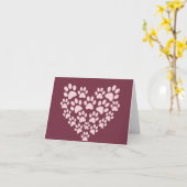 Carte Coeur Pawprint (Fleur jaune)