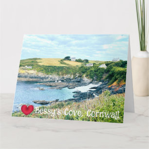 Carte Cœur personnalisé Bessys Cove Penzance Cornouaille