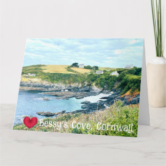 Carte Cœur personnalisé Bessys Cove Penzance Cornouaille