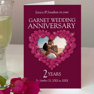 Carte coeur photo du 2e anniversaire du mariage Ga