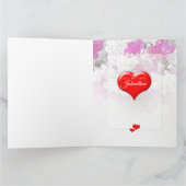 Carte Cœur profond rouge de la Saint-Valentin sur fond f (Intérieur)