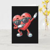 Carte Cœur qui fait le dab Funny Saint Valentin Dab Dans (Fleur jaune)