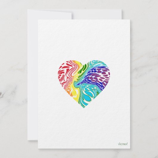 Carte Coeur Rainbow Swirl (Devant)