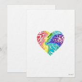Carte Coeur Rainbow Swirl (Devant / Derrière)