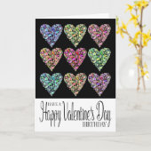 Carte Coeur rempli Heureuse Sainte-Valentin anniversaire (Fleur jaune)