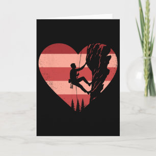 Carte Cœur Rétro d'escalade Saint-Valentin Escaladeur Fe