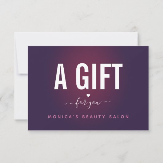 Carte Coeur romantique Ombre foncé violet modifiable (Devant)