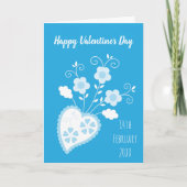 Carte Cœur romantique portugais bleu (Devant)